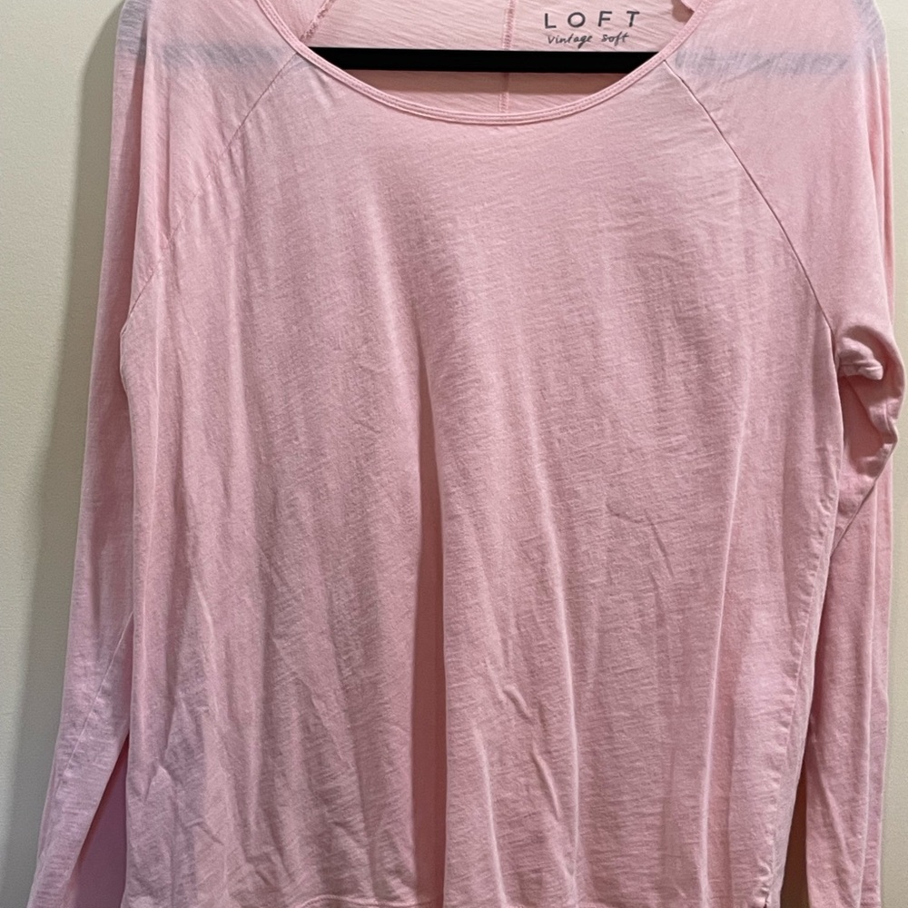 LOFT Soft Pink Long Sleeve Tee
